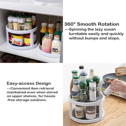 Double-Layer Turntable – Space-Saving Organizer for Fridge, Pantry & Cupboards: f