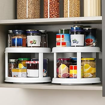 Double-Layer Turntable – Space-Saving Organizer for Fridge, Pantry & Cupboards: f