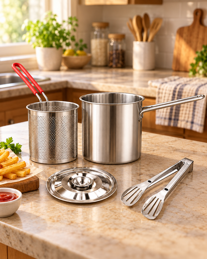 Stainless Steel Deep Fryer Set