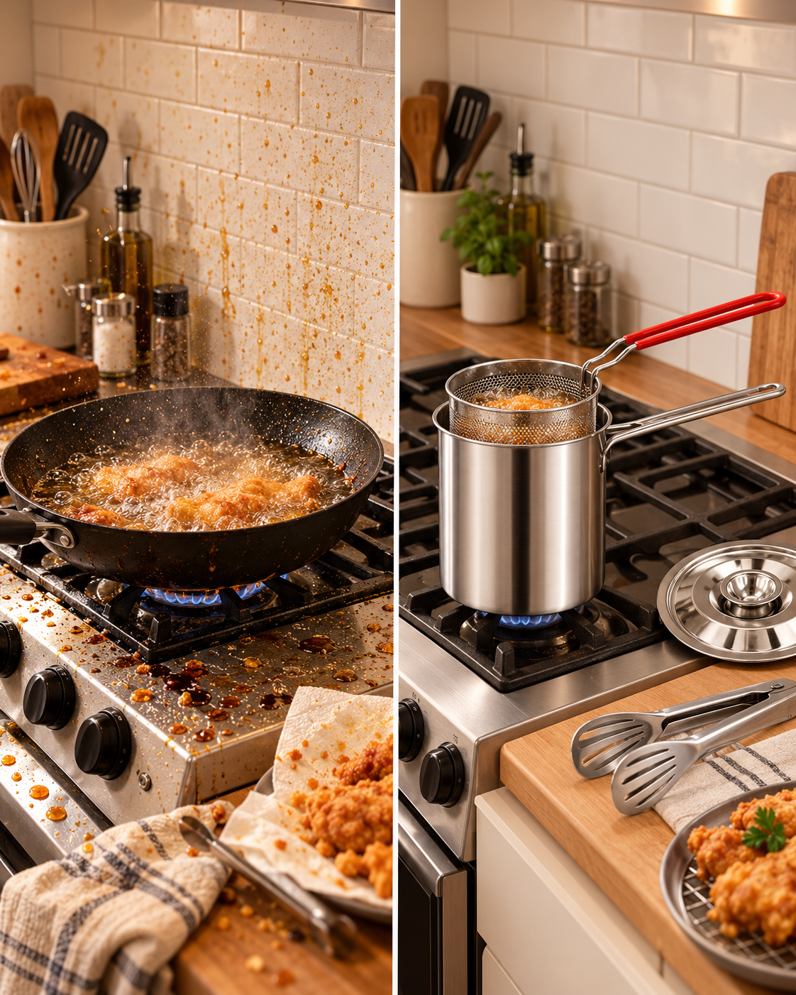 Stainless Steel Deep Fryer Set
