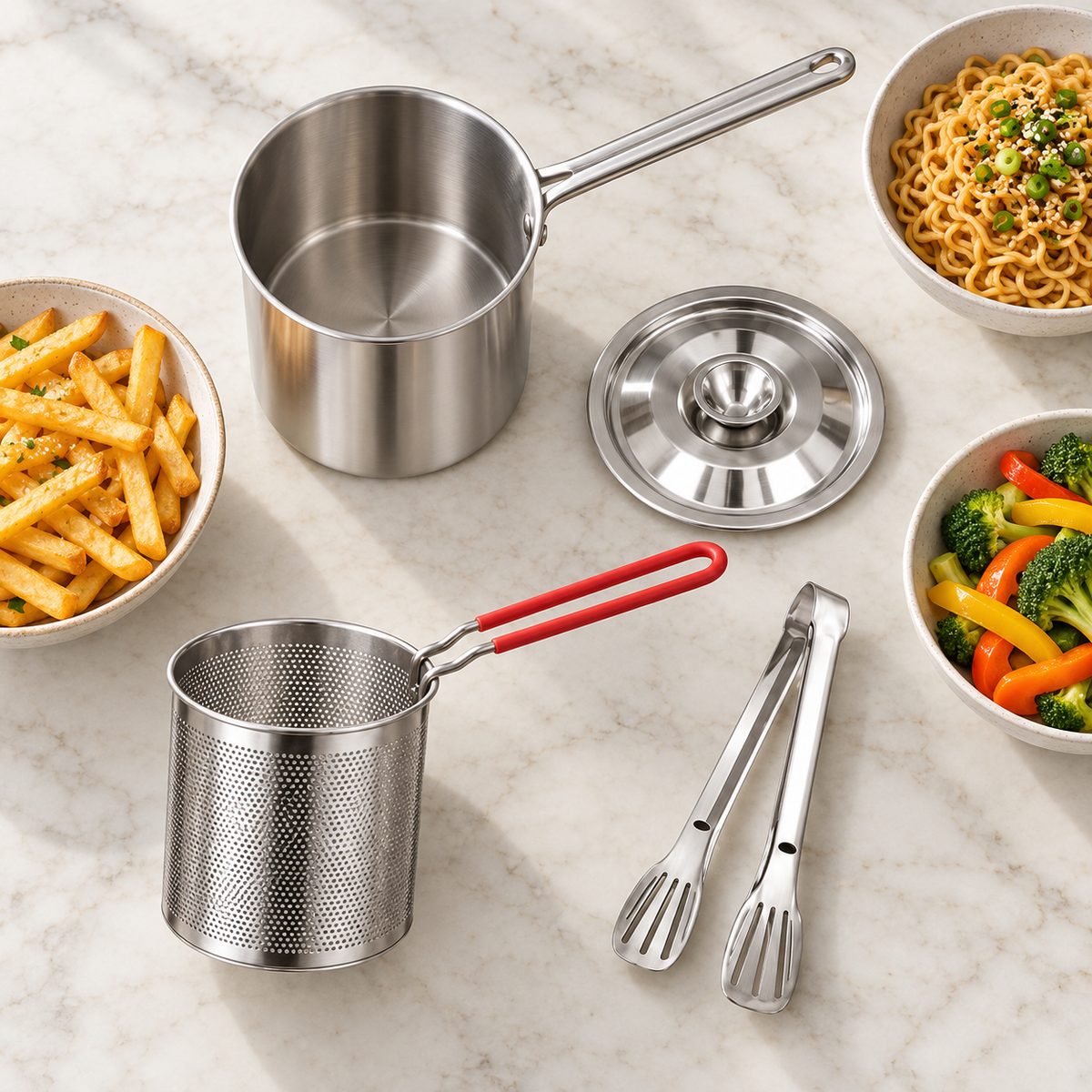 Stainless Steel Deep Fryer Set