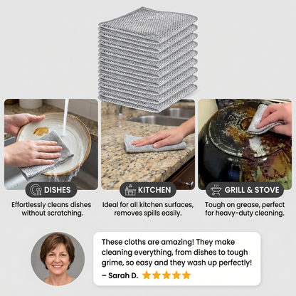 Multi-Purpose Reusable Cleaning Cloths – For Dishes, Kitchen, Stove & Grill (20 Pieces)