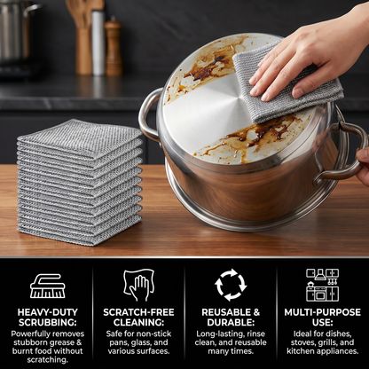Multi-Purpose Reusable Cleaning Cloths – For Dishes, Kitchen, Stove & Grill (20 Pieces)